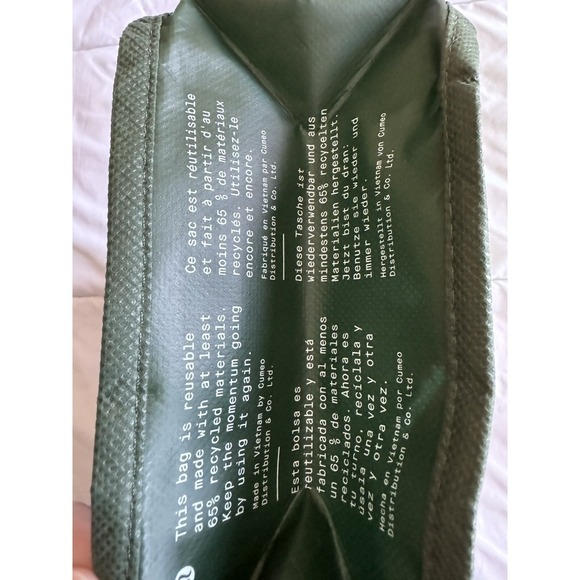 New Lululemon Limited Edition Reusable Shopping Bag Green Small - Picture 6 of 6